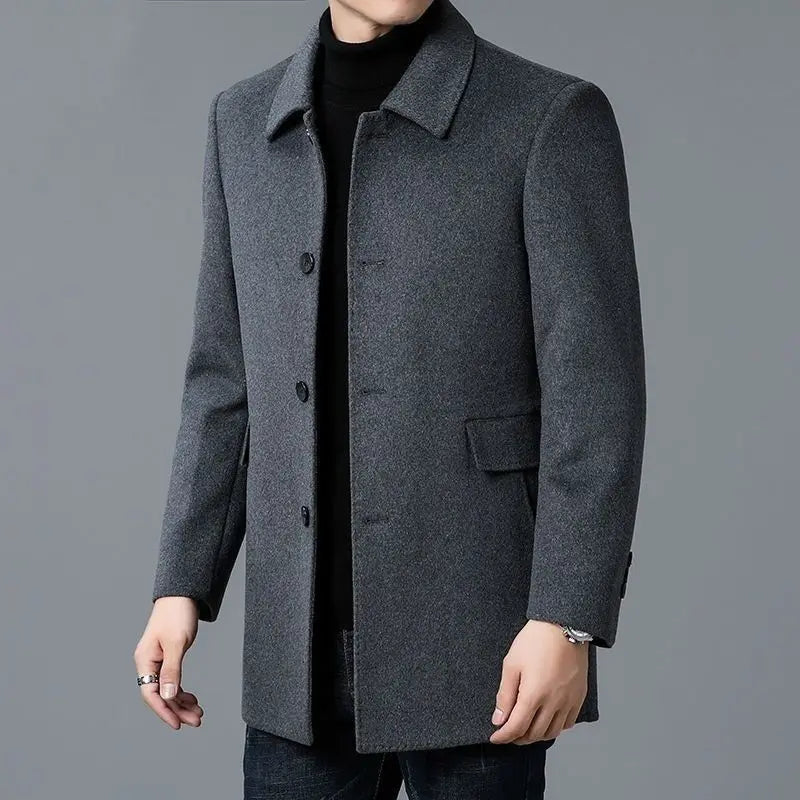 Coat Men's Medium And Long Double-Sided
