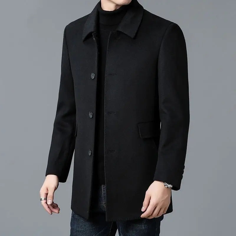 Coat Men's Medium And Long Double-Sided