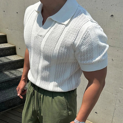 2026 Spring Summer Casual Mens Mesh Polo Shirts