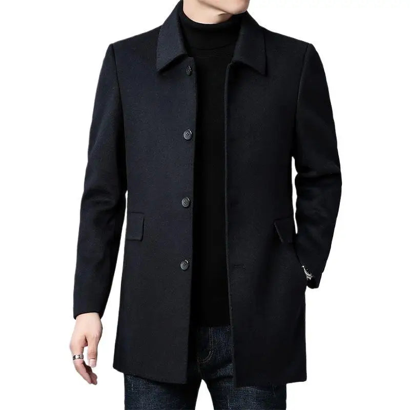 Coat Men's Medium And Long Double-Sided