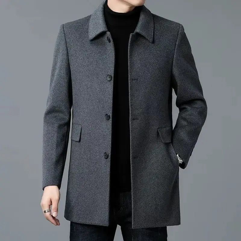 Coat Men's Medium And Long Double-Sided
