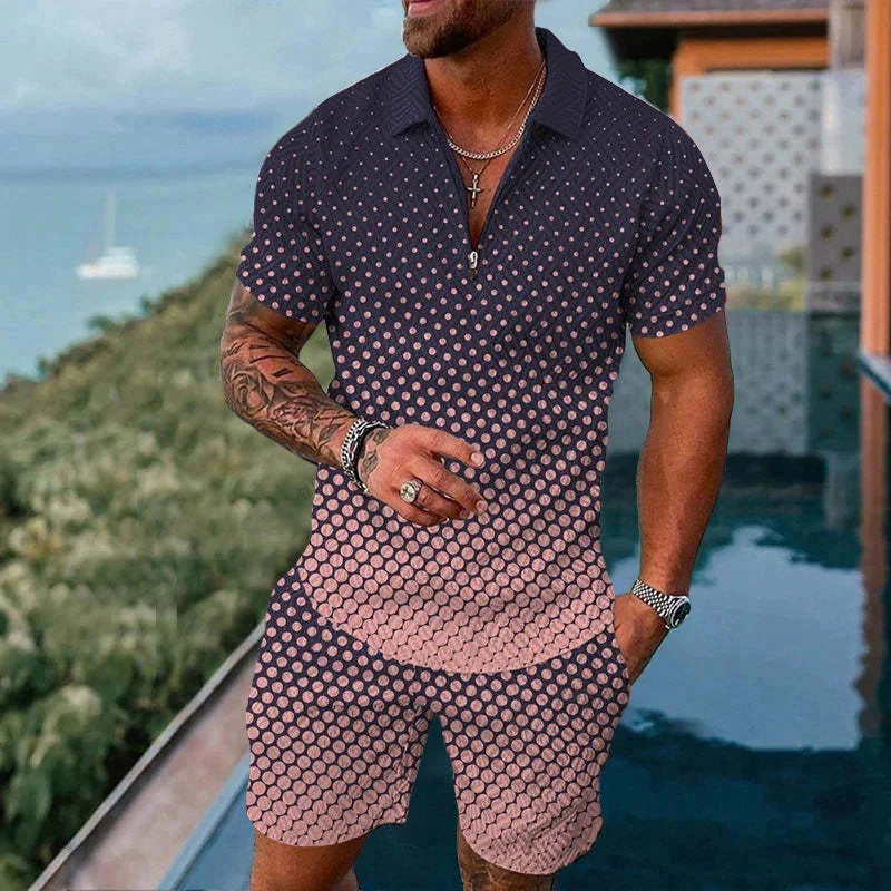 Summer Casual Zipper Polo Shirt