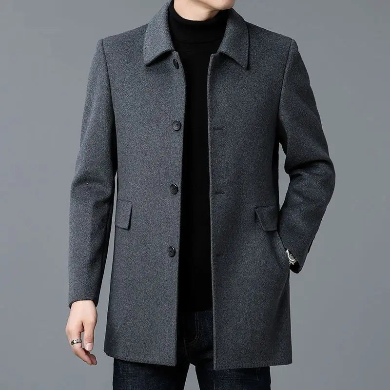 Coat Men's Medium And Long Double-Sided