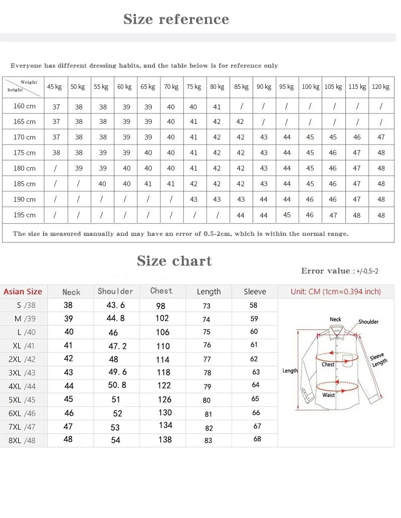 Embroidered French Cufflinks Men's Long-Sleeve Shirt with Collar Pins