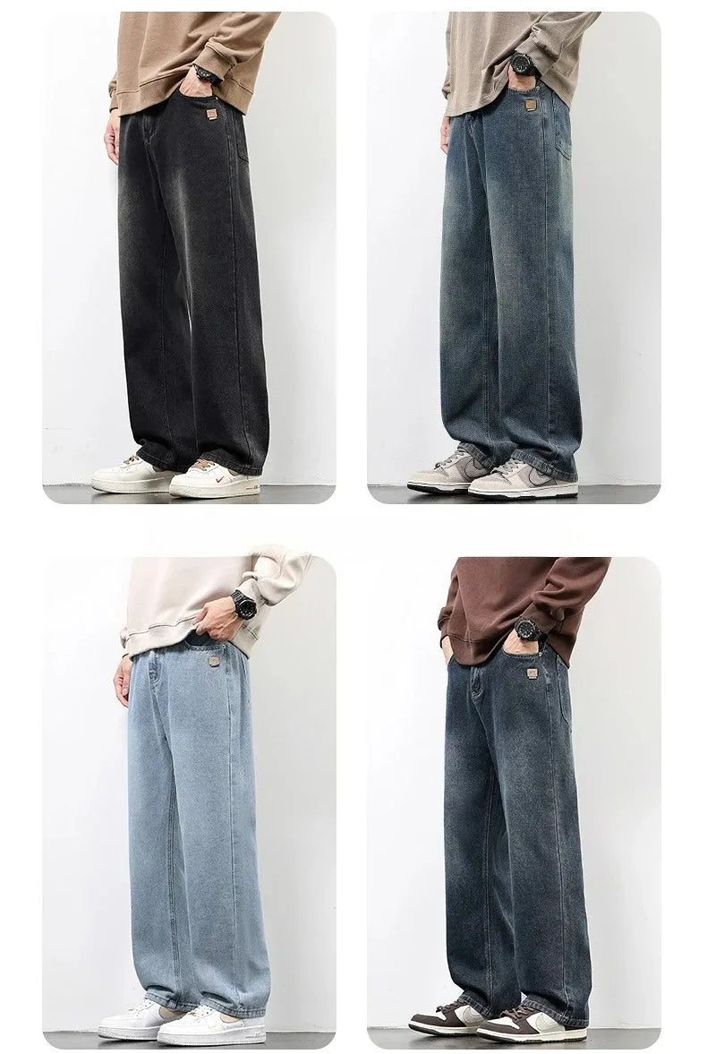 Spring Autumn American Retro Straight Jeans