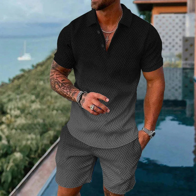 Summer Casual Zipper Polo Shirt