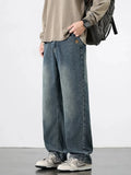 Spring Autumn American Retro Straight Jeans
