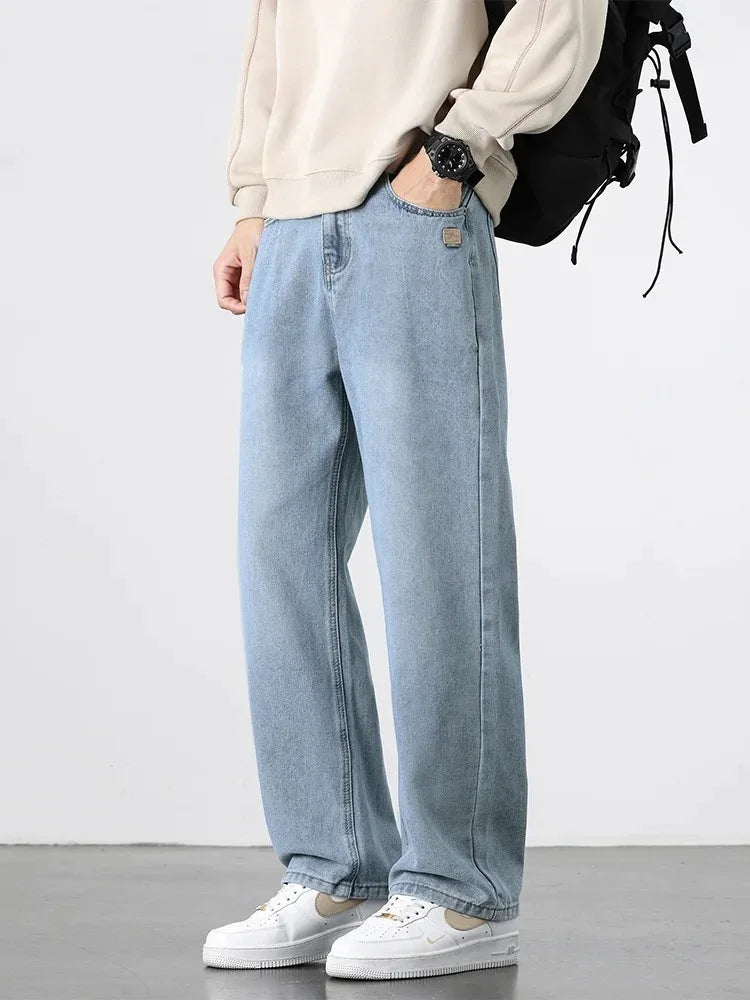 Spring Autumn American Retro Straight Jeans