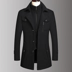 Men's Double Collar Wool Coat