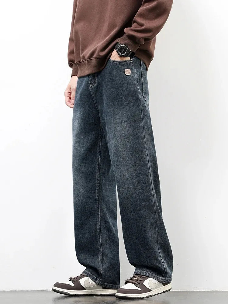 Spring Autumn American Retro Straight Jeans
