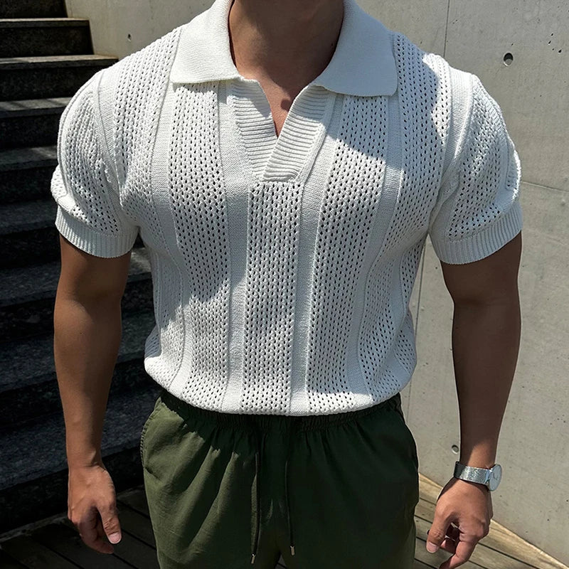 2026 Spring Summer Casual Mens Mesh Polo Shirts