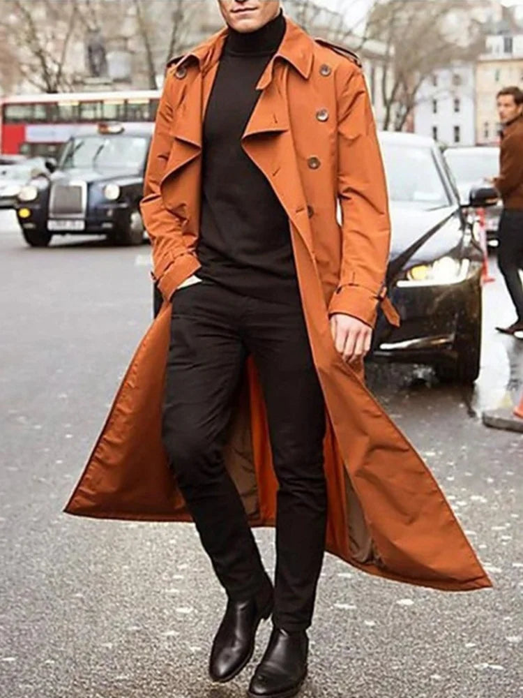 Streetwear Fashion Trench Men's Thin Coat