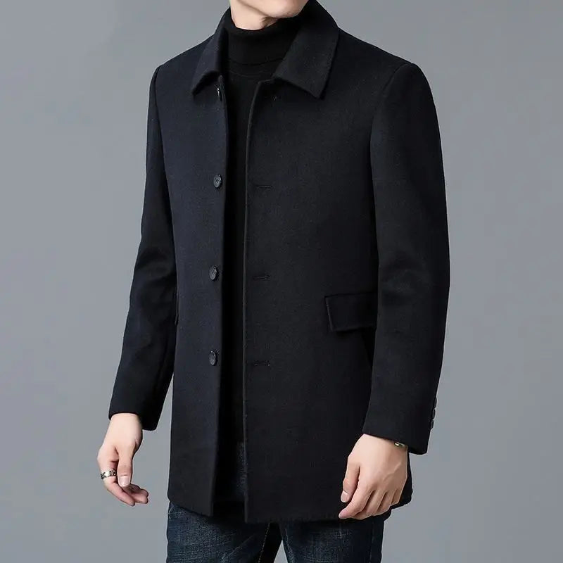 Coat Men's Medium And Long Double-Sided
