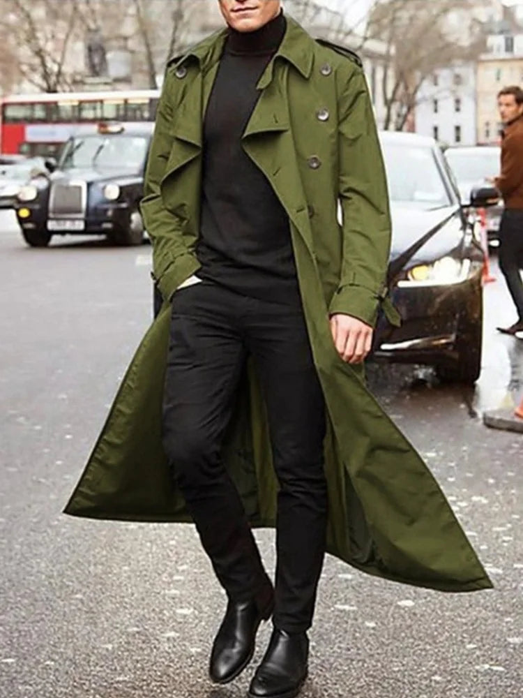 Streetwear Fashion Trench Men's Thin Coat