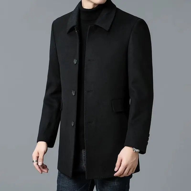 Coat Men's Medium And Long Double-Sided