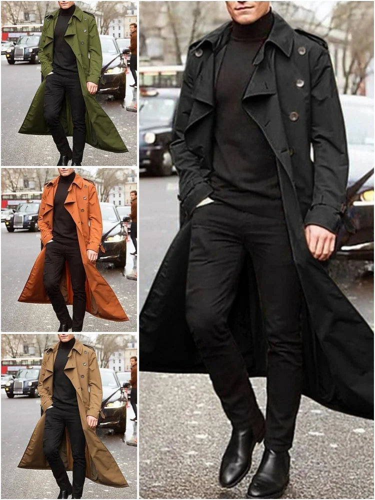 Streetwear Fashion Trench Men's Thin Coat