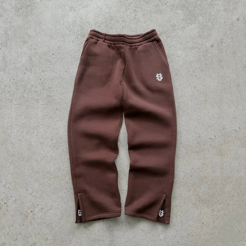 Autumn Drawstring Zipper Sweatpants