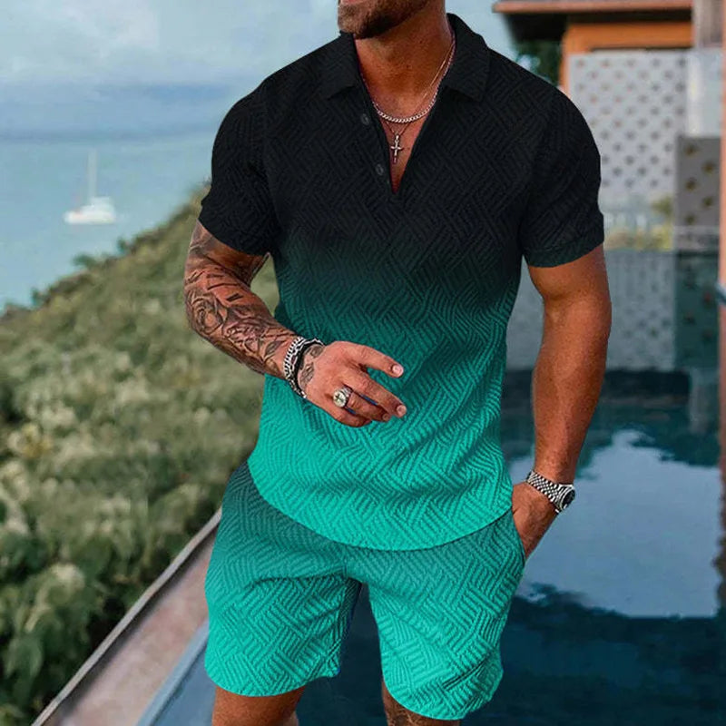 Summer Casual Zipper Polo Shirt