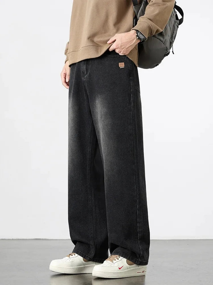 Spring Autumn American Retro Straight Jeans