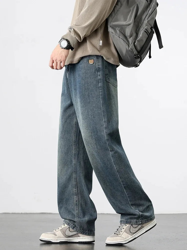 Spring Autumn American Retro Straight Jeans