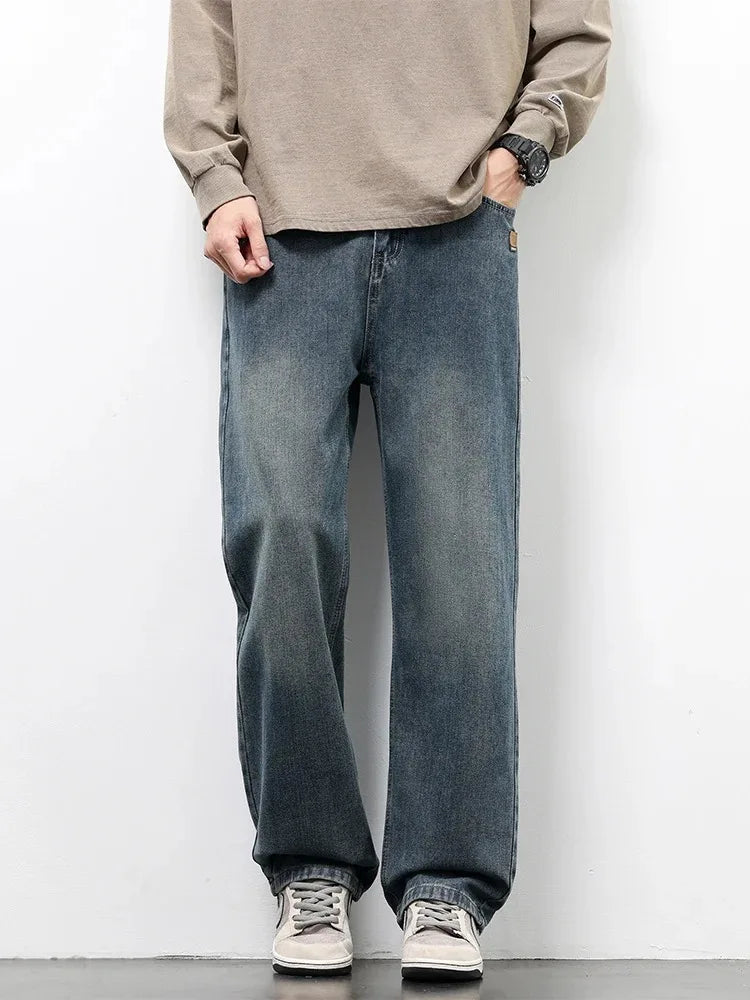 Spring Autumn American Retro Straight Jeans