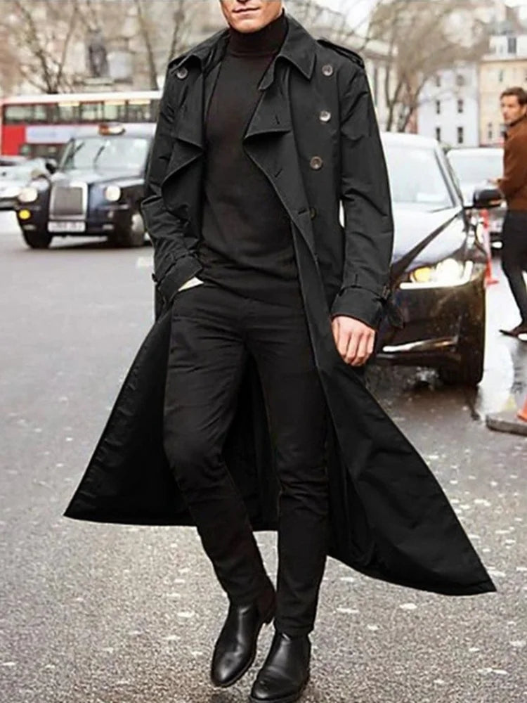 Streetwear Fashion Trench Men's Thin Coat