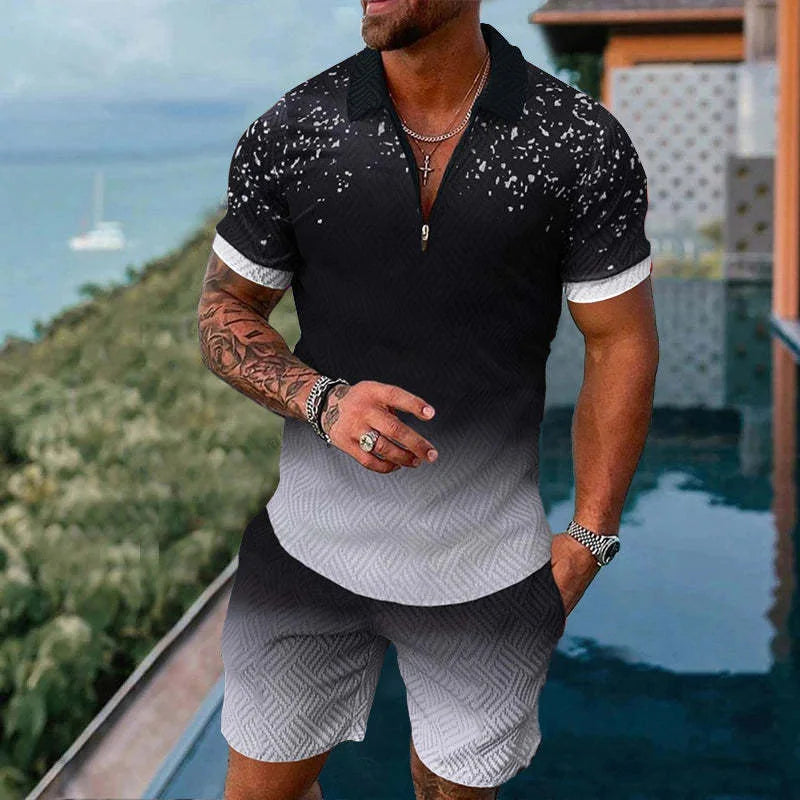 Summer Casual Zipper Polo Shirt